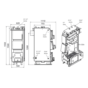 Котел твердотопливный стальной Thermo Alliance Vulcan V 5.0 SF 35 №2