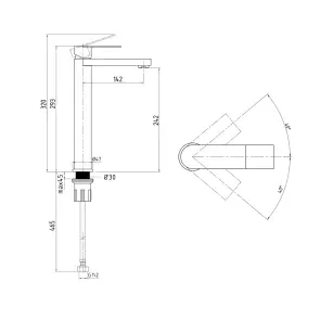 Змішувач для раковини високий Lidz Nexus 001FH (k35) LDNEX001FHNKS49185 Nickel №2