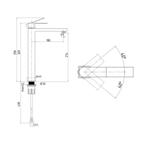 Смеситель для раковины высокий Lidz Helix 001FH (k35) LDHEL001FHNKS49179 Nickel №2