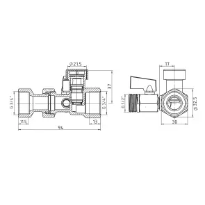 Клапан Forte для підключення розширювального бака 3/4" TAF912W20 Thermo Alliance №2