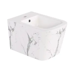 Біде підвісне Qtap Tern 520x350x330 мм, Marble QT17551303GMR №1