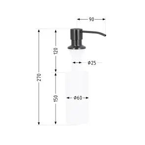 Дозатор для миючого засобу Lidz Acsis LA30 Brushed Black PVD, круглий LDACSLA30BLM49827 №2
