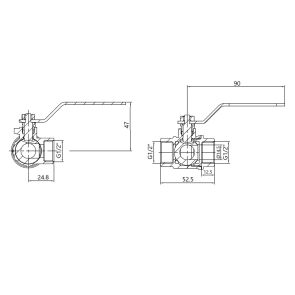 Кран кульовий Thermo Alliance Standart триходовий 1/2"ВВВ SD310W15 №2