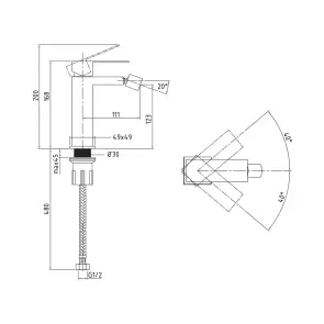 Смеситель для биде Lidz Helix 001AF (k35) LDHEL001AFNKS49181 Nickel №2