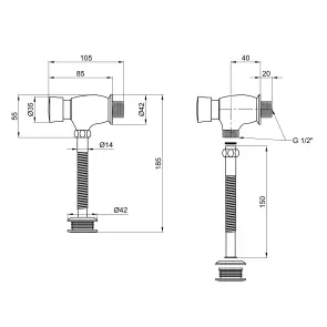 Зливний клапан порційний для пісуара Lidz Tech 903 LDTEC903CRM32529 Chrome №2
