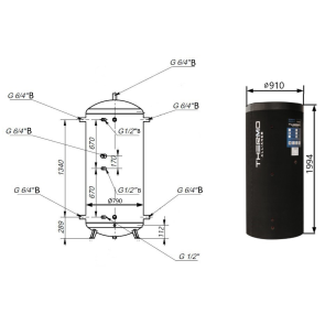 Теплоакумулятор Thermo Alliance TA-ТАМ-00 1000 з ізоляцією 60 мм №2