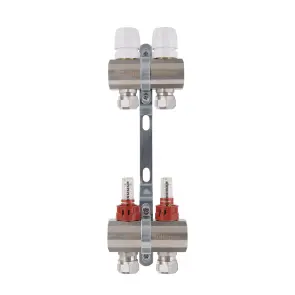 Колектор латунний з витратомірами та євроконусами Thermo Alliance Standart 1" на 2 виходи TAS235W2E №1