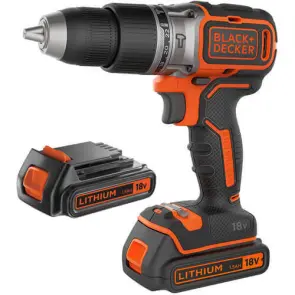 Дриль-шурупокрут акумуляторний безщітковий ударний BLACK+DECKER BL188KB №2