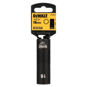 Головка торцева ударна "IMPACT" DeWALT, довга, 1/2" х 16 мм, шестигранна №2