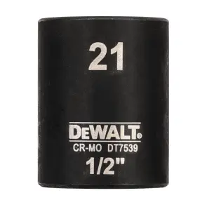 Головка торцева ударна "IMPACT" DeWALT, коротка, 1/2" х 21 мм, шестигранна №3