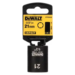 Головка торцева ударна "IMPACT" DeWALT, коротка, 1/2" х 21 мм, шестигранна №4