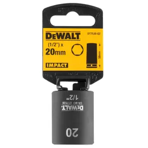 Головка торцева ударна "IMPACT" DeWALT, коротка, 1/2" х 20 мм, шестигранна №4