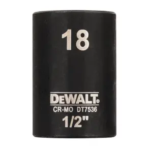 Головка торцева ударна "IMPACT" DeWALT, коротка, 1/2" х 18 мм, шестигранна №3