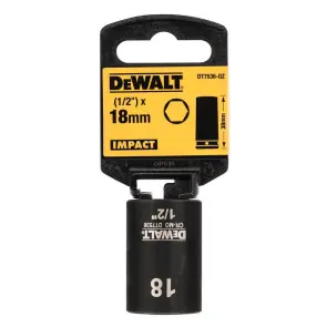 Головка торцева ударна "IMPACT" DeWALT, коротка, 1/2" х 18 мм, шестигранна №4