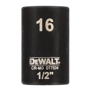 Головка торцева ударна "IMPACT" DeWALT, коротка, 1/2" х 16 мм, шестигранна №3