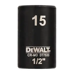 Головка торцева ударна "IMPACT" DeWALT, коротка, 1/2" х 15 мм, шестигранна №3