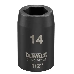 Головка торцева ударна "IMPACT" DeWALT, коротка, 1/2" х 14 мм, шестигранна №3