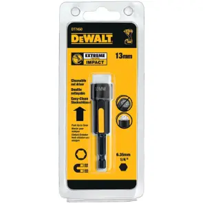 Головка торцева магнітна "EXTREME" DeWALT 1/4"х13 мм, шестигранна з рухомим магнітом всередині №6