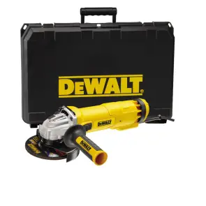 Шлифмашина угловая сетевая DeWALT, 1400 Вт, d = 125 мм, 11500 об / мин, вес 1.85 кг, чемодан №10