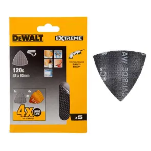 Шліфлисти DeWALT "EXTREME" для дельтошліфмашин, універсальні 93мм, зерно 240, (5 шт.) №2