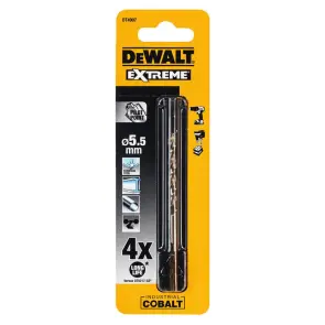 Сверло по металлу DeWALT EXTREME INDUSTRIAL COBALT HSS-CO, диаметр 5.5 мм, общая длина 93 мм, рабочая длина 52 мм №5