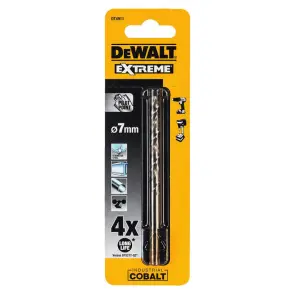 Сверло по металлу DeWALT EXTREME INDUSTRIAL COBALT HSS-CO, диаметр 7 мм, общая длина 109 мм, рабочая длина 66 мм №3
