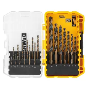 Набір свердел по металу DeWALT Black&Gold HSS-G, 19 шт, кейс Tough Case №8