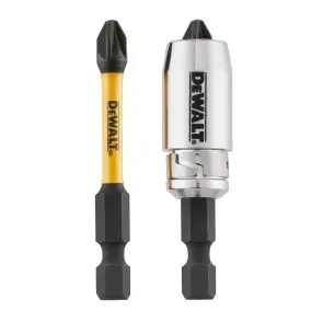 Набор бит и насадок DeWALT "IMPACT TORSION", ударные, Pz2, L = 50 мм, 2 шт + магнитный держатель шурупов №10