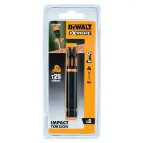 Набір біт DeWALT "IMPACT TORSION", ударні, Torx, T25, L= 89 мм, 2 шт №2