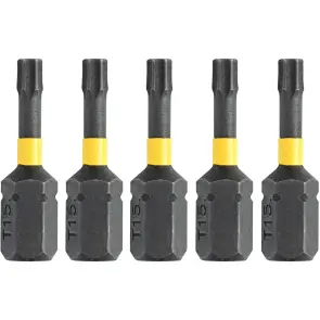 Набір біт DeWALT, ударні, IMPACT TORSION, Torx, T15, L=25 мм, 5 шт №3