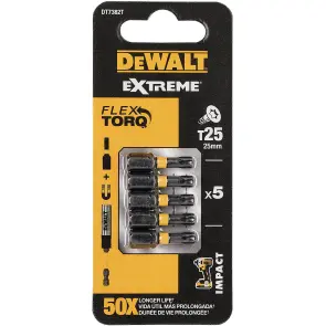 Набор бит DeWALT, ударные, IMPACT TORSION, Torx, Т25, L = 25 мм, 5 шт №2