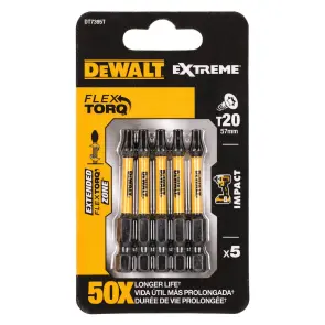 Набор бит DeWALT, ударные, IMPACT TORSION, Torx, Т20, L = 50 мм, 5 шт №2