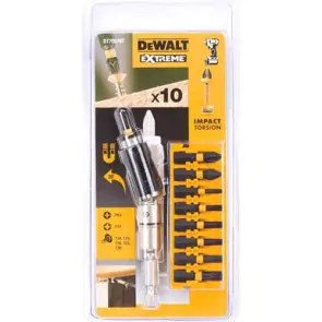 Набір біт DeWALT "IMPACT TORSION", ударні, Torx, Philips, Pozidriv, L = 25 мм - Ph2, Pz2, Т10, Т15, Т20, T25, Т30, шарнірний утримувач насадок, 10 шт №4