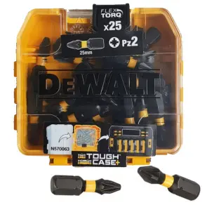 Набор бит DeWALT "EXTREME FLEXTORQ", Pozidriv, Pz2, L = 25 мм, 25 шт, кейс №3