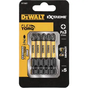 Набір біт DeWALT, ударні, IMPACT TORSION EXTREME, Pozidriv, Pz3, L=50 мм, 5 шт №3