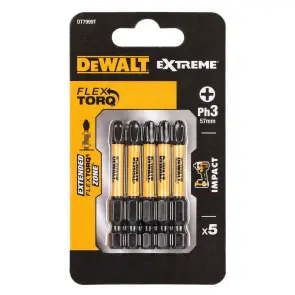 Набір біт DеWALT, ударні, IMPACT TORSION EXTREME, Philips, Ph3, L= 50 мм, 5 шт №4