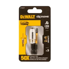 Набор бит и насадок DeWALT "IMPACT TORSION", ударные, T20, L = 57 мм, 2 шт + магнитный держатель шурупов №6