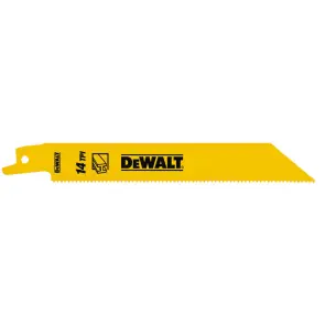 Полотно пильное DeWALT биМеталлическое по Металлу, быстрое распыление, длина 152 мм, шаг зубьев 14 TPI, для сабельных пил, упаковка 5 шт №5