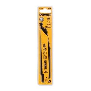 Полотно пильне DeWALT універсальне (пластмаса, багатошарові матеріали, труби), довжина 152 мм, крок зубів 10-14 TPI, для шабельних пил, упаковка 5 шт №2
