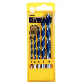 Набор сверл DeWALT по древесине, d = 4,5,6,8,10 мм. №2