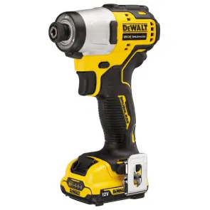 Шурупокрут ударний акумуляторний DeWALT, 12V XR Li-Ion, безщітковий, 163 Нм, 2850 об/хв, 2 акумулятори, зарядний пристрій, валіза №10