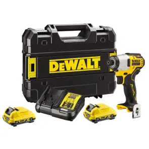 Шурупокрут ударний акумуляторний DeWALT, 12V XR Li-Ion, безщітковий, 163 Нм, 2850 об/хв, 2 акумулятори, зарядний пристрій, валіза №11