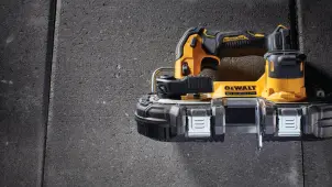 Пила стрічкова акумуляторна безщіткова DeWALT DCS377NT №13