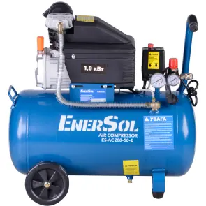 Компресор повітряний поршневий ENERSOL, продуктивність 200 л/хв, потужність 1.8 кВт, тиск 8 Бар, об'єм ресивера 50 л, вага 31 кг №3