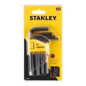 Набор ключей шестигранных STANLEY, 10 шт, 1.5, 2, 2.5, 3, 4, 5, 5.5, 6, 8, 10 мм, метрических. №2