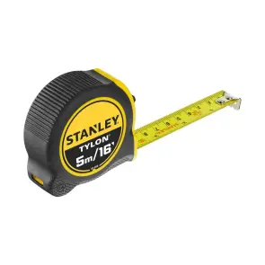 Рулетка измерительная STANLEY "OPP Tylon™", 5м/16" х 19мм, пластиковый корпус с резиновыми вставками, комбинированная (метрическая+дюймовая шкала). №3