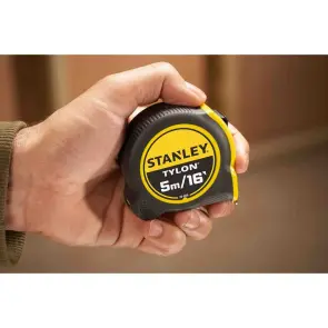 Рулетка измерительная STANLEY "OPP Tylon™", 5м/16" х 19мм, пластиковый корпус с резиновыми вставками, комбинированная (метрическая+дюймовая шкала). №5