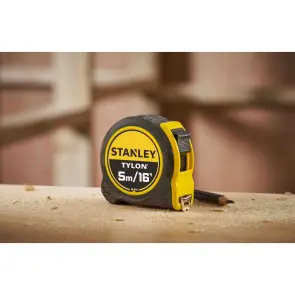 Рулетка измерительная STANLEY "OPP Tylon™", 5м/16" х 19мм, пластиковый корпус с резиновыми вставками, комбинированная (метрическая+дюймовая шкала). №10