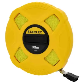 Рулетка измерительная STANLEY"FIBERGLASS" 30мх12, 7мм, в пластмассовом корпусе, 3-й кл. точность. №4