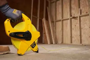 Рулетка измерительная STANLEY "PowerWinder Fiberglass", 100мx12.7мм, лента со стекловолокном, 2 классс точности. №6